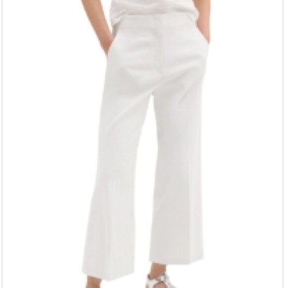 Theory Clean Terena Crop Wide Leg Pants – White – Size 4 – NWOT - Picture 1 of 4
